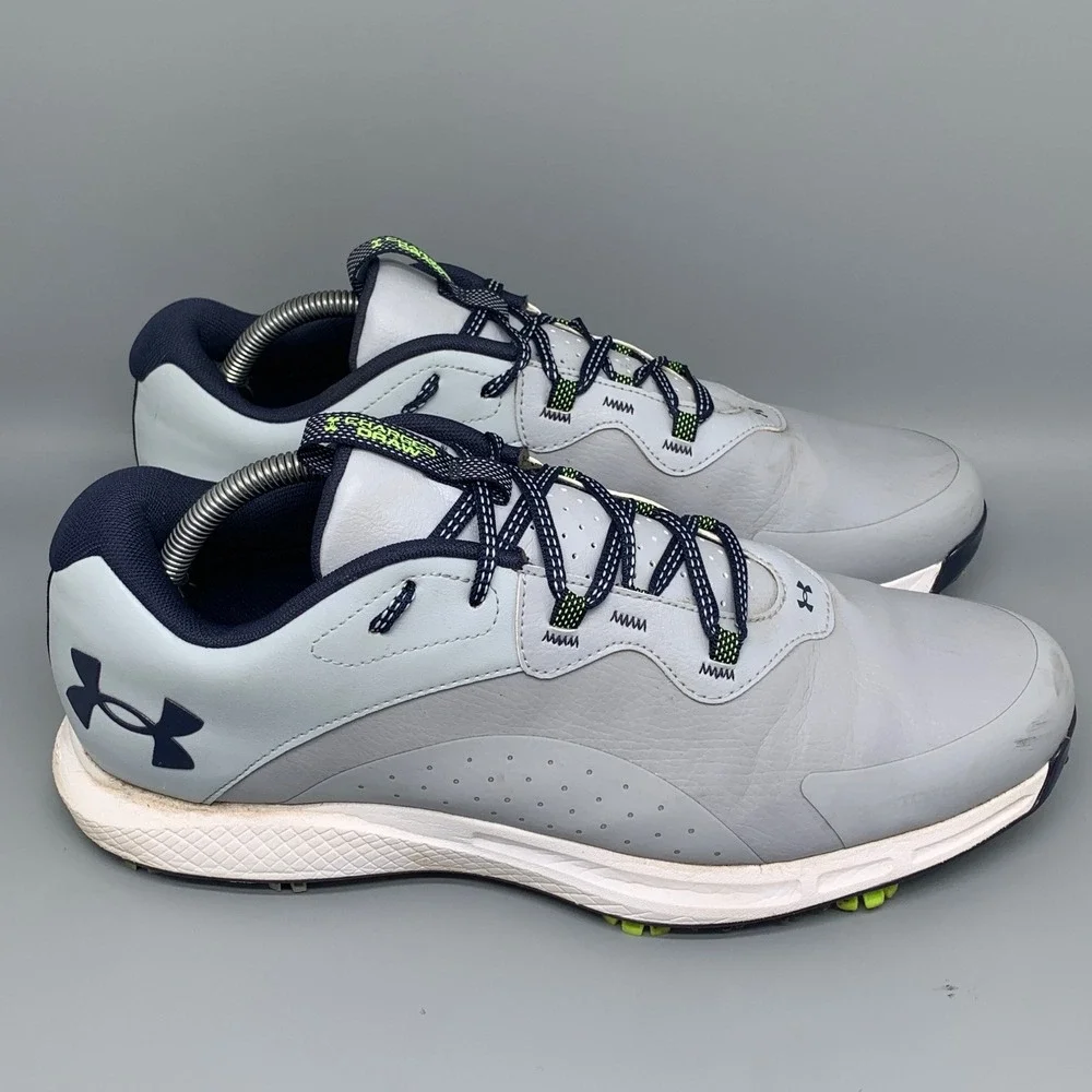 Under Armour Charged Draw 2‎ Gray Golf Cleats 3026398-101 Men's Sz 11